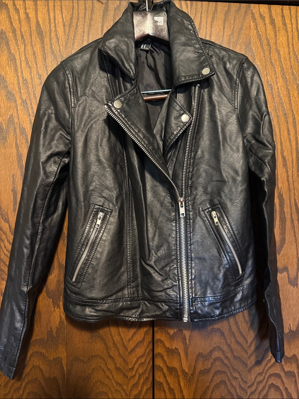 Forever 21 Black Faux Leather Asymmetrical Moto Jacket